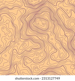 Violet contours on beige back vector topography stylized height of the lines. The concept of a conditional geography scheme and the terrain path. 1x1 Size. Map on land vector terrain Illustration.