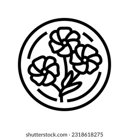 violet cosmetic plant line icon vector. violet cosmetic plant sign. isolated contour symbol black illustration