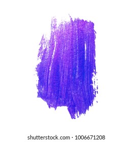 Violet cosmetics swatch smear. Vector acrylic color smear