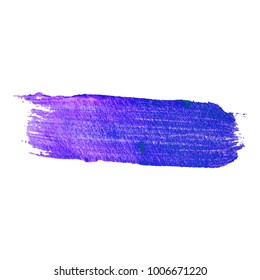 Violet cosmetics swatch smear. Vector acrylic color smear