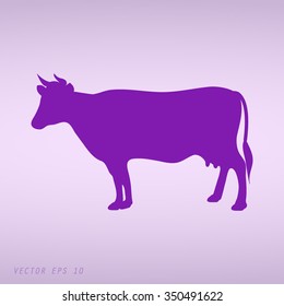 Violet Cow - vector silhouette