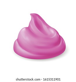 Violet Cream Texture Isolated on White Background. Facial Creme, Foam, Gel or Body Lotion Skincare Icon. Illustration Ice Cream Product Swatch