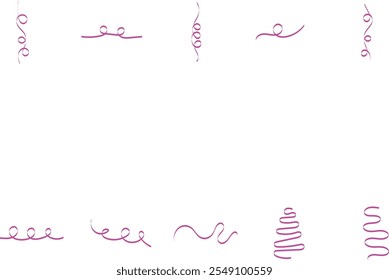 Violet Curly Ribbon Element Set