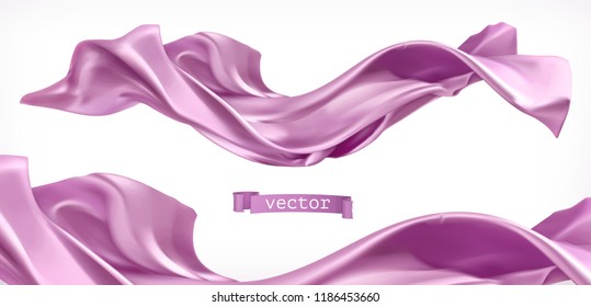 Cortina violeta. Fabric 3d vector realista