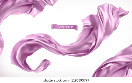 Violet curtain. Fabric 3d realistic vector