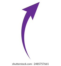 Violet curved arrow icon vector illustration. Replaceable vector design. EPS 10