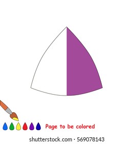 The Violet Curvilinear Triangle, the coloring book to educate preschool kids with easy gaming level, the kid educational game to color the colorless half by sample.