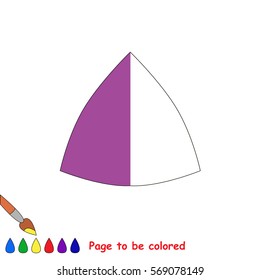 The Violet Curvilinear Triangle, the coloring book to educate preschool kids with easy gaming level, the kid educational game to color the colorless half by sample.