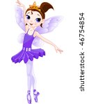 Violet  Cute fairy ballerina. Wings and glitter are separate groups.