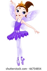 Violet  Cute fairy ballerina. Wings and glitter are separate groups.