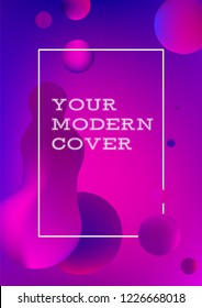 Violet design template and illustration in stylish and trende bright gradient colors with abstract fluid shapes, paint splashes, ink drops - futuristic posters, banners and cover designs.