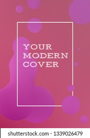 Violet design template and illustration in stylish and trende bright gradient colors with abstract fluid shapes, paint splashes, ink drops - futuristic posters, banners and cover designs.