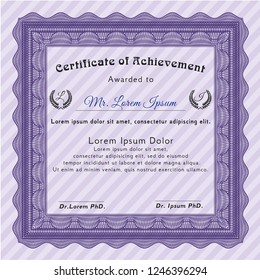 Violet Diploma or certificate template. Superior design. Easy to print. Detailed. 