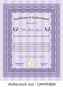 Violet Diploma. Complex background. Artistry design. Customizable, Easy to edit and change colors. 