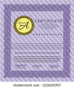 Violet Diploma. Customizable, Easy to edit and change colors. With background. Excellent design. 