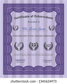 Violet Diploma. Customizable, Easy to edit and change colors. With great quality guilloche pattern. Beauty design. 