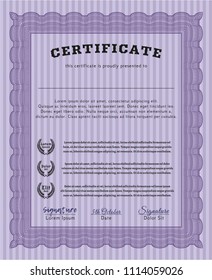 Violet Diploma. Easy to print. Nice design. Customizable, Easy to edit and change colors. 