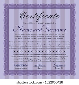 Violet Diploma. Elegant design. Easy to print. Customizable, Easy to edit and change colors. 