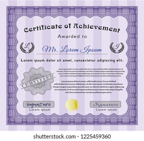 Violet Diploma. With great quality guilloche pattern. Customizable, Easy to edit and change colors. Money Pattern. 