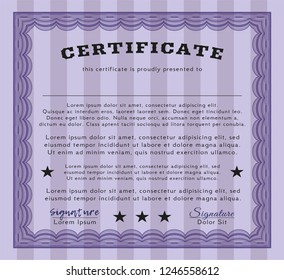 Violet Diploma. With great quality guilloche pattern. Customizable, Easy to edit and change colors. Nice design. 