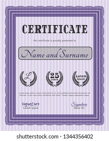 Violet Diploma. With great quality guilloche pattern. Customizable, Easy to edit and change colors. Excellent design. 