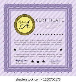 Violet Diploma. Modern design. Customizable, Easy to edit and change colors. With background. 