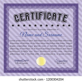 Violet Diploma. Money Pattern. With great quality guilloche pattern. Customizable, Easy to edit and change colors. 