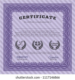 Violet Diploma. Nice design. With quality background. Customizable, Easy to edit and change colors. 