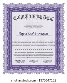 Violet Diploma. Perfect design. With quality background. Customizable, Easy to edit and change colors. 
