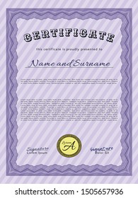 Violet Diploma. Printer friendly. Perfect design. Detailed. 