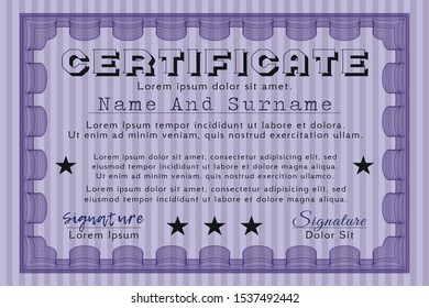 Violet Diploma. Printer friendly. Perfect design. Customizable, Easy to edit and change colors. 