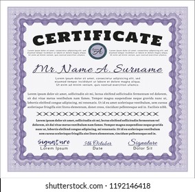Violet Diploma. With quality background. Customizable, Easy to edit and change colors. Superior design. 