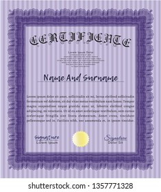 Violet Diploma. With quality background. Customizable, Easy to edit and change colors. Perfect design. 