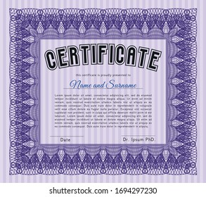 Violet Diploma. Retro design. Detailed. With quality background. 