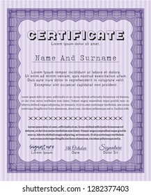Violet Diploma. Sophisticated design. Complex background. Customizable, Easy to edit and change colors. 