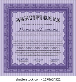 Violet Diploma template or certificate template. Artistry design. Customizable, Easy to edit and change colors. Easy to print. 