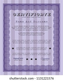 Violet Diploma template. Customizable, Easy to edit and change colors. With quality background. Money Pattern design. 