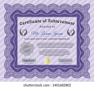 Violet Diploma template. Money design. With quality background. Customizable, Easy to edit and change colors. 