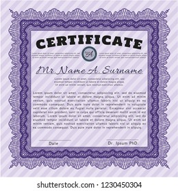 Violet Diploma template. With quality background. Customizable, Easy to edit and change colors. Artistry design. 