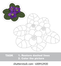 Violet. Dot to dot educational game for kids.