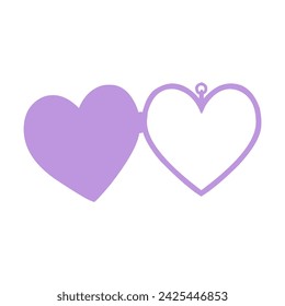 Violet Double Heart Photo Frame Icon