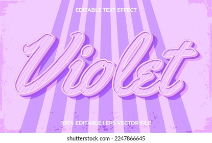 Violet editable text effect, lettering typography font style, pastel 3d text for tittle