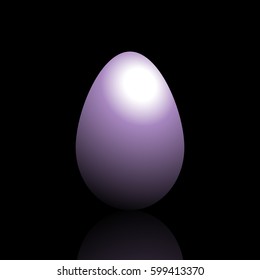 violet egg on black background