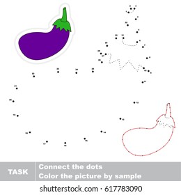 Violet Egg Plant. Dot to dot educational game for kids.