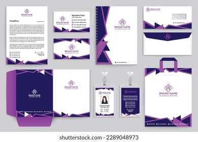 Violet elegant corporate stationery design