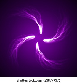 violet energy sources abstract. (four source. long,curved lines version.)