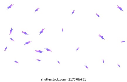 Violet falling gradient stars on white background