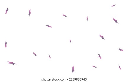 Violet falling gradient stars on white background