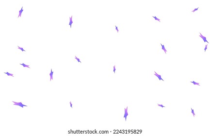 Violet falling gradient stars on white background