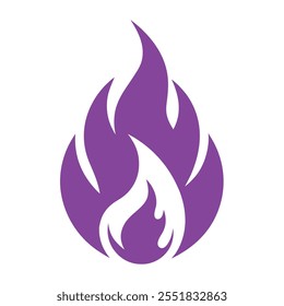 Violet Fire Flame Logo Ilustração de vetor